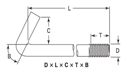 ASME B18.31.5 Acute Angle Bend Hook Bolts